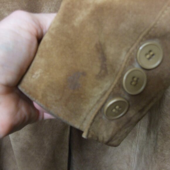 MODERN ESSENTIALS SUEDE LEATHER MID-LENGTH COAT - Picture 11 of 12